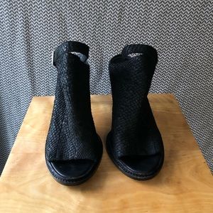 Helmut Lang Leather Embossed Bootie Heels 4”